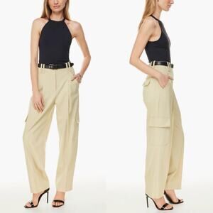 Babaton Rojo Wool Blend Mid-Rise Cargo Pants Tan Size 2